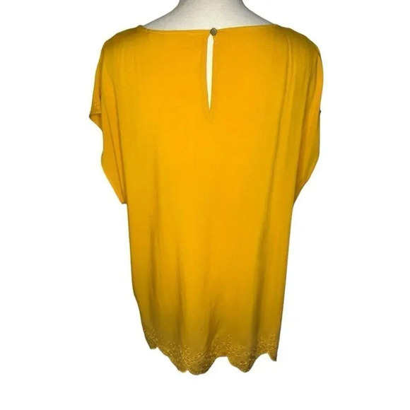 NEW Liz Claiborne Women’s Large Mineral Yellow Dolman Top Decorative Hem‎ NWT - Picture 3 of 7